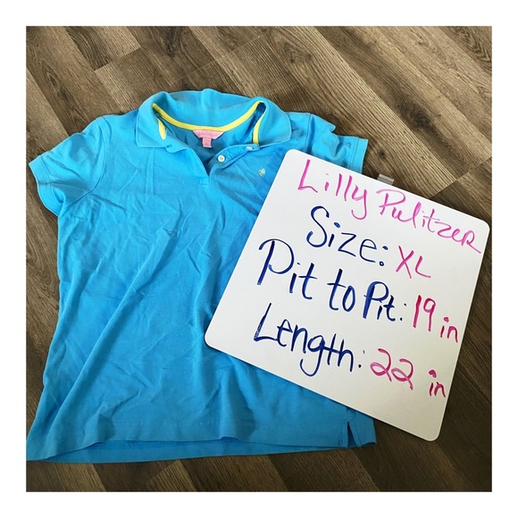 LILLY PULITZER Powder Blue Polo T Shirt - Picture 6 of 7